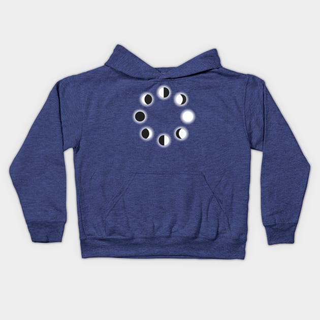 Moon Phases Kids Hoodie by MettaArtUK